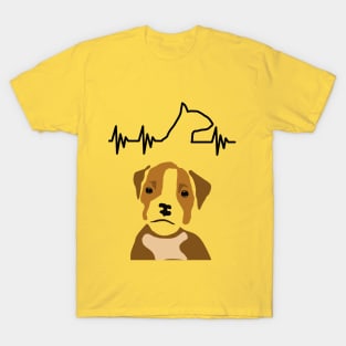 Bull terrier with heartbeat T-Shirt